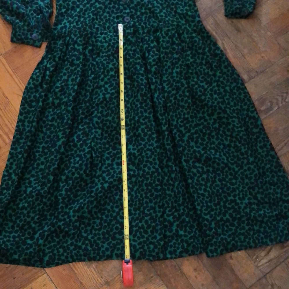 VTG Emerald Green Cheetah Print Dress, Size S, by MENU - Picture 10 of 11